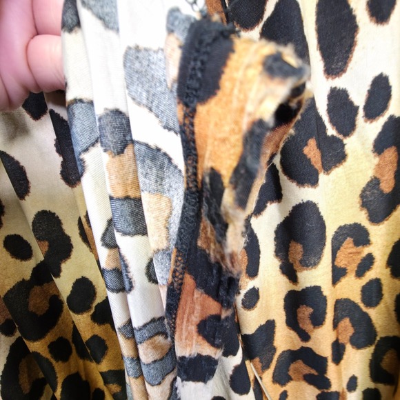 Zealous Dress Womens L Maxi Babydoll Animal Print Mob‎ Wife Leopard Baddie Y2K - Picture 5 of 16